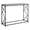 Monarch Specialties Accent Table - 44"L / Grey / Black Metal Hall Console I 3532 - alternate 1